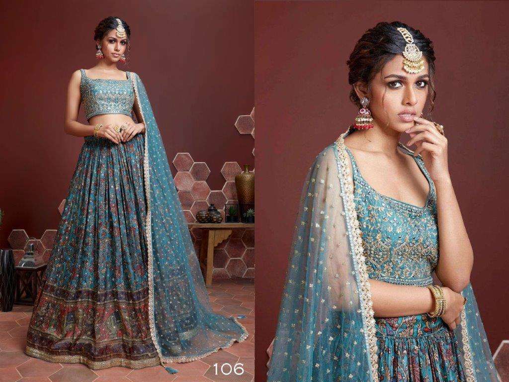 MANDAKINI VOL-1 BY ZEEL CLOTHING 101 TO 110 SERIES STYLISH CHINON SILK LEHENGAS