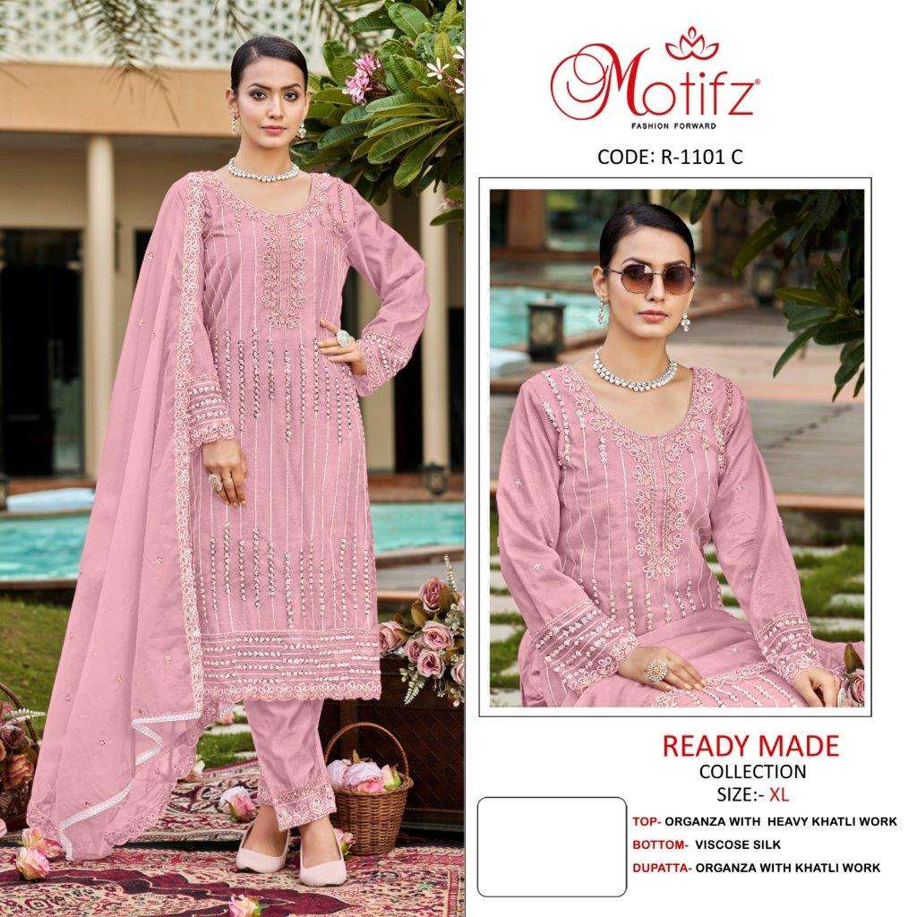 MOTIFZ 1101 COLOURS BY MOTIFZ DESIGNER ORGANZA EMBROIDERY PAKISTANI DRESSES