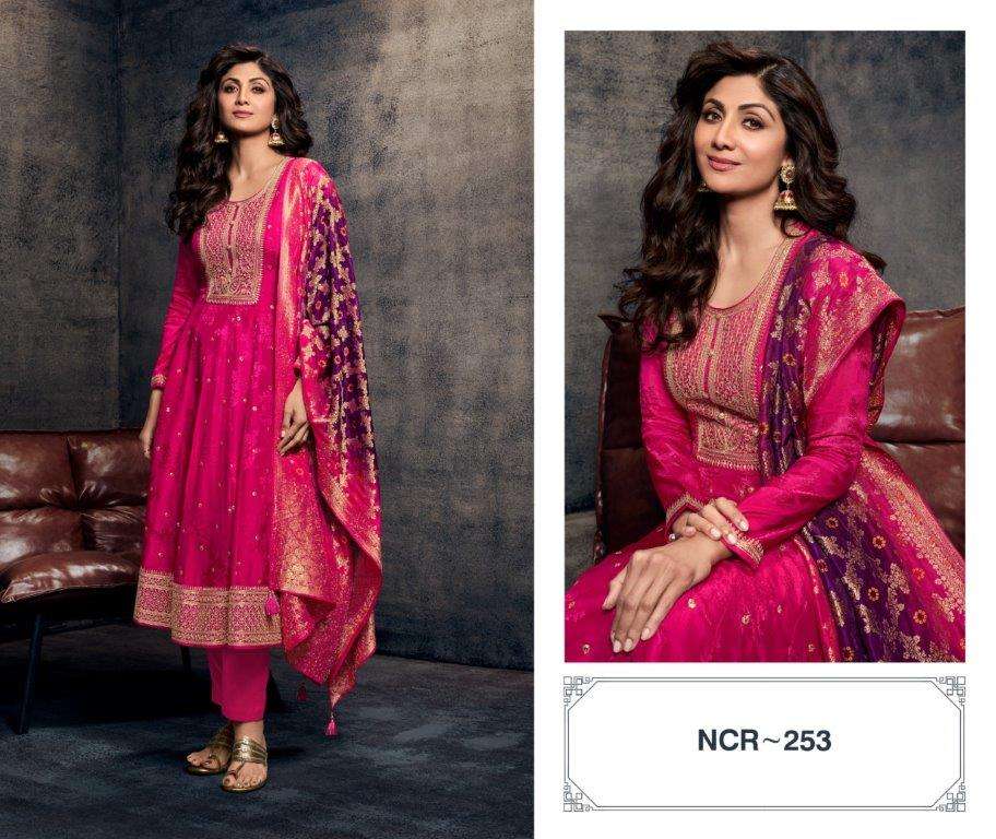 NCR-253 SERIES BY ASLIWHOLESALE DESIGNER PURE VISCOSE CHANDERI EMBROIDERY DRESSES