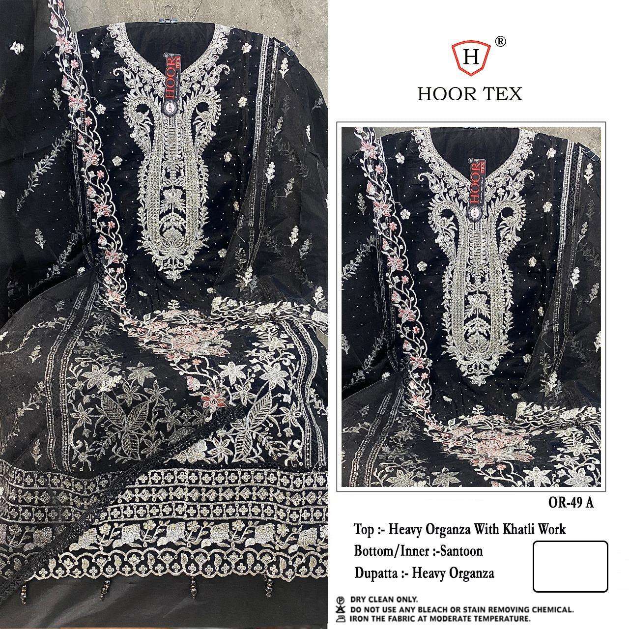 OR-49 COLOURS BY HOOR TEX DESIGNER ORGANZA EMBROIDERED PAKISTANI DRESSES