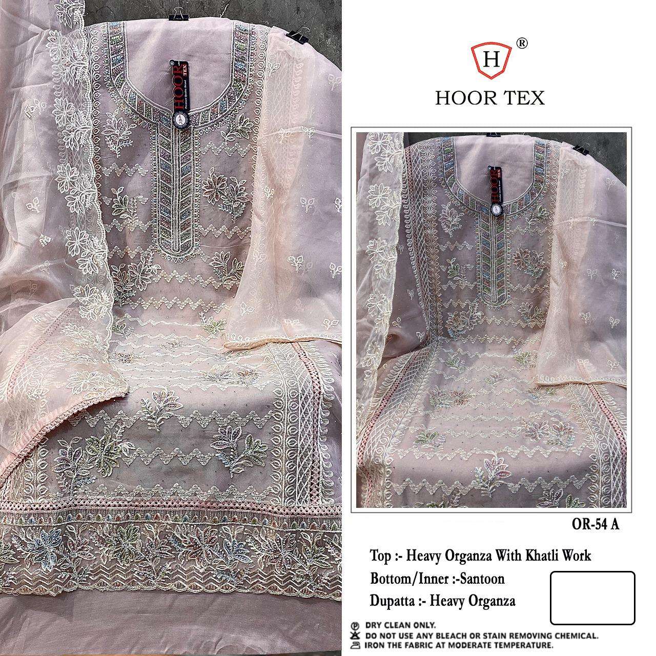 OR-54 COLOURS BY HOOR TEX DESIGNER ORGANZA EMBROIDERED PAKISTANI DRESSES