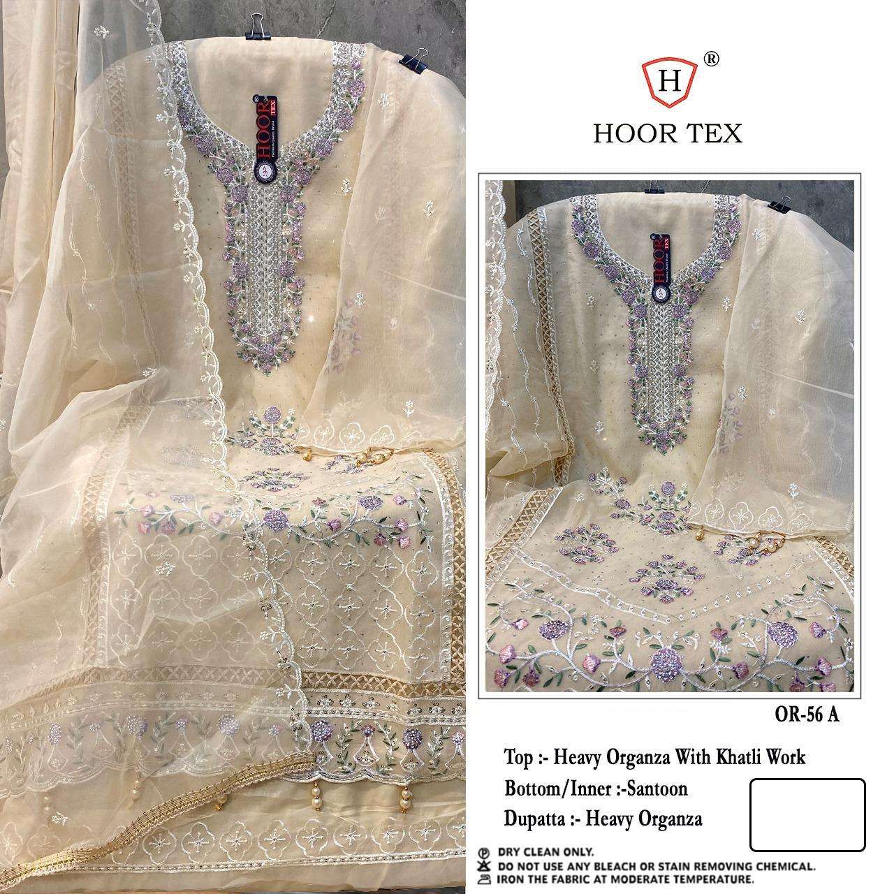 OR-56 COLOURS BY HOOR TEX DESIGNER ORGANZA EMBROIDERED PAKISTANI DRESSES