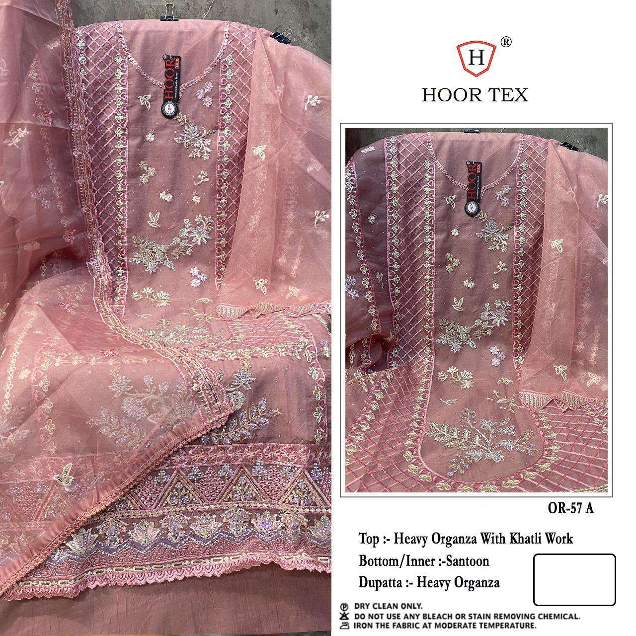 OR-57 COLOURS BY HOOR TEX DESIGNER ORGANZA EMBROIDERED PAKISTANI DRESSES