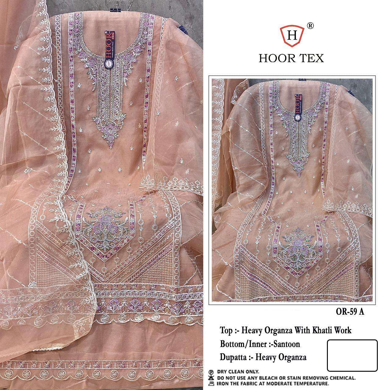 OR-59 COLOURS BY HOOR TEX DESIGNER ORGANZA EMBROIDERED PAKISTANI DRESSES