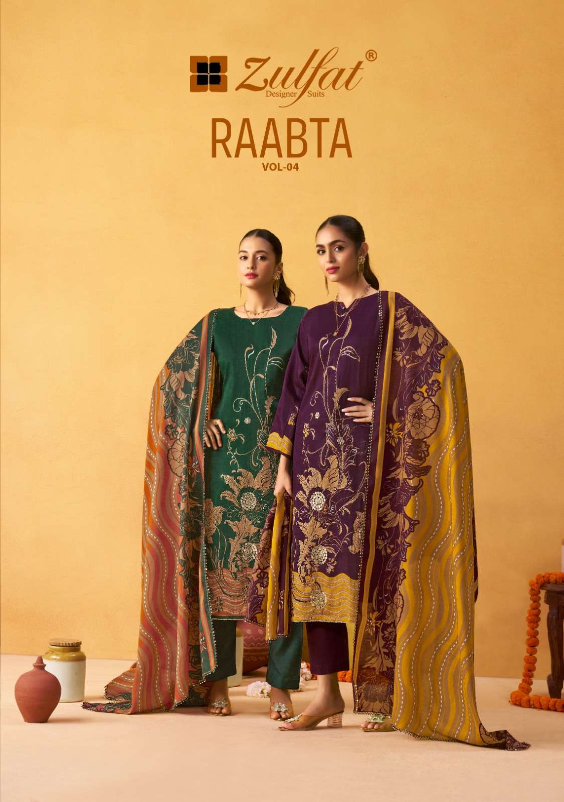 RAABTA VOL-04 BY ZULFAT 623-001 TO 623-006 SERIES DESIGNER JAAM COTTON PRINT DRESSES