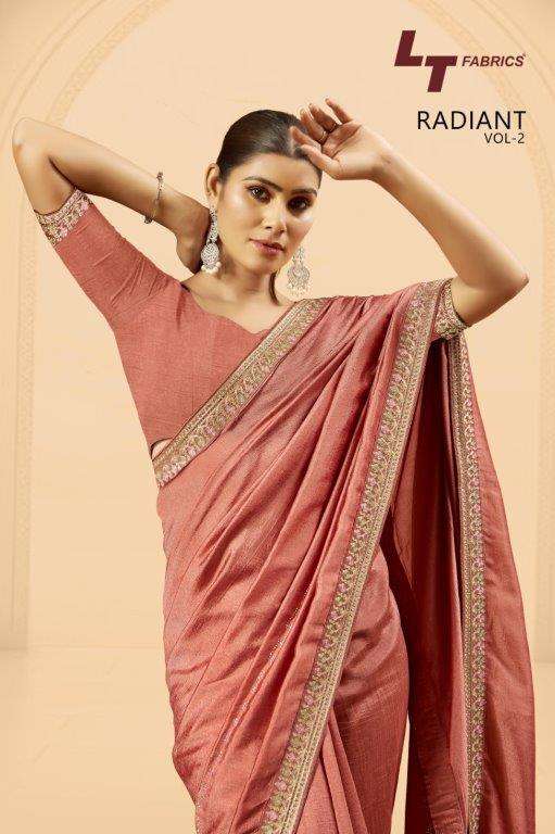 RADIANT VOL-02 BY L.T. FABRICS 201 TO 206 SERIES PURE DOLA SILK EMBROIDERY SAREES 