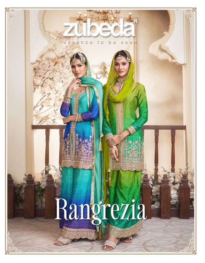 RANGREZIA BY ZUBEDA 710 TO 713 HEAVY CHINON SİLK EMBROIDERED DRESSES