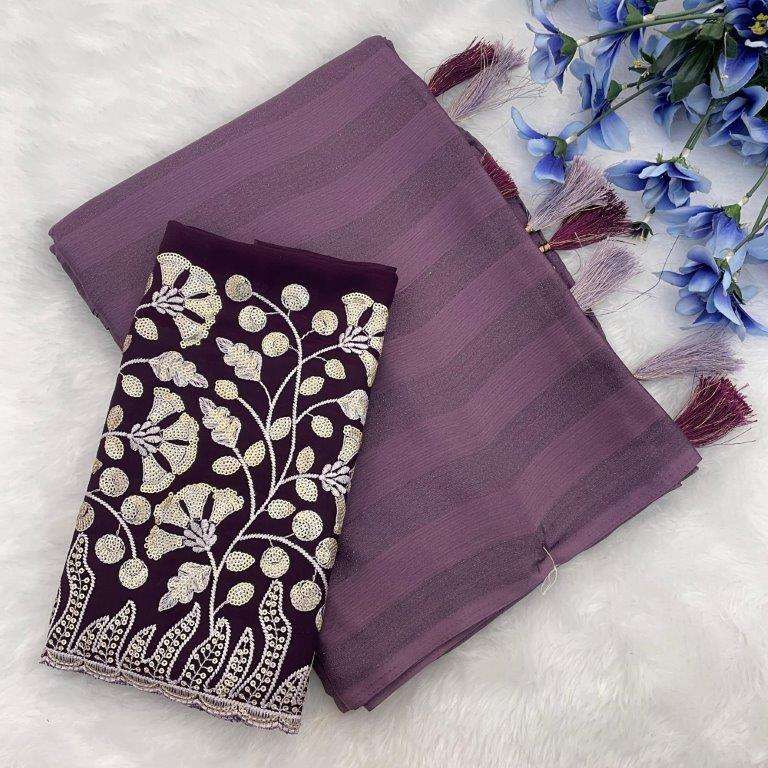 RIMZIM BY ASLIWHOLESALE DESIGNER PURE CHIFFON SEQUENCE EMBROIDERY SAREES 