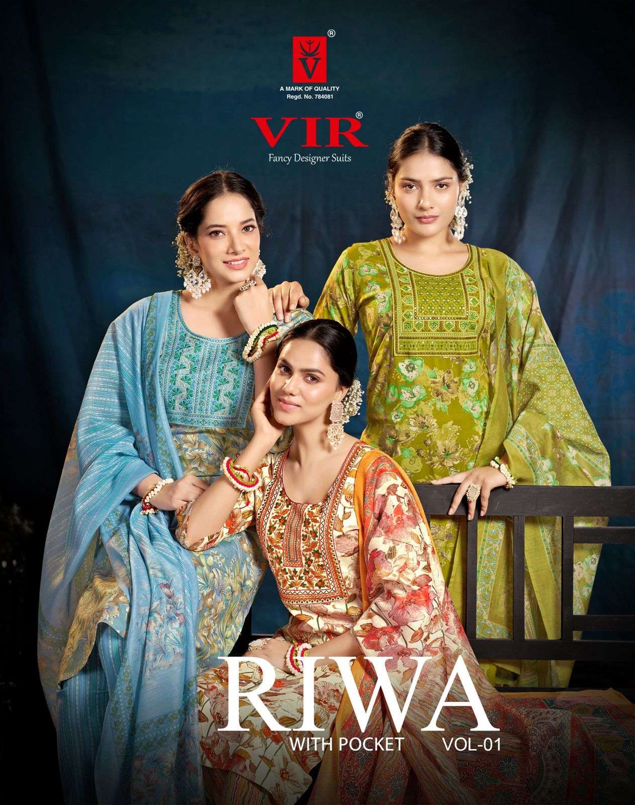 RIWA VOL-01 BY VIR DESIGNER 1001 TO 1008 SERIES PURE RAYON PRINTED DRESSES-00140