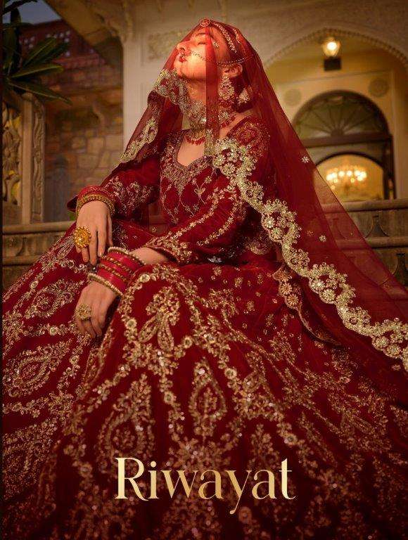 RIWAYAT VOL-03 BY SENHORA 3074-A TO 3074-D SERIES PURE 9000 VELVET LEHENGHAS