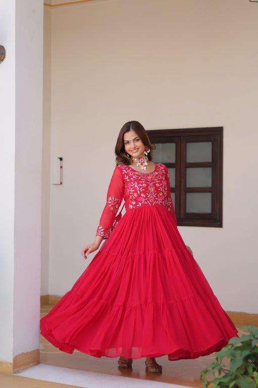 RM-088 BY ASLIWHOLESALE DESIGNER PURE FAUX GEORGETTE GOWNS