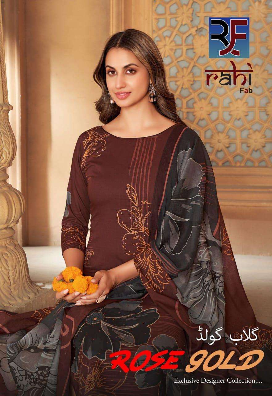 ROSE GOLD BY RAHI FAB 1001 TO 1008 SERIES DESIGNER FANCY PURE COTTON PRINTED DRESSES