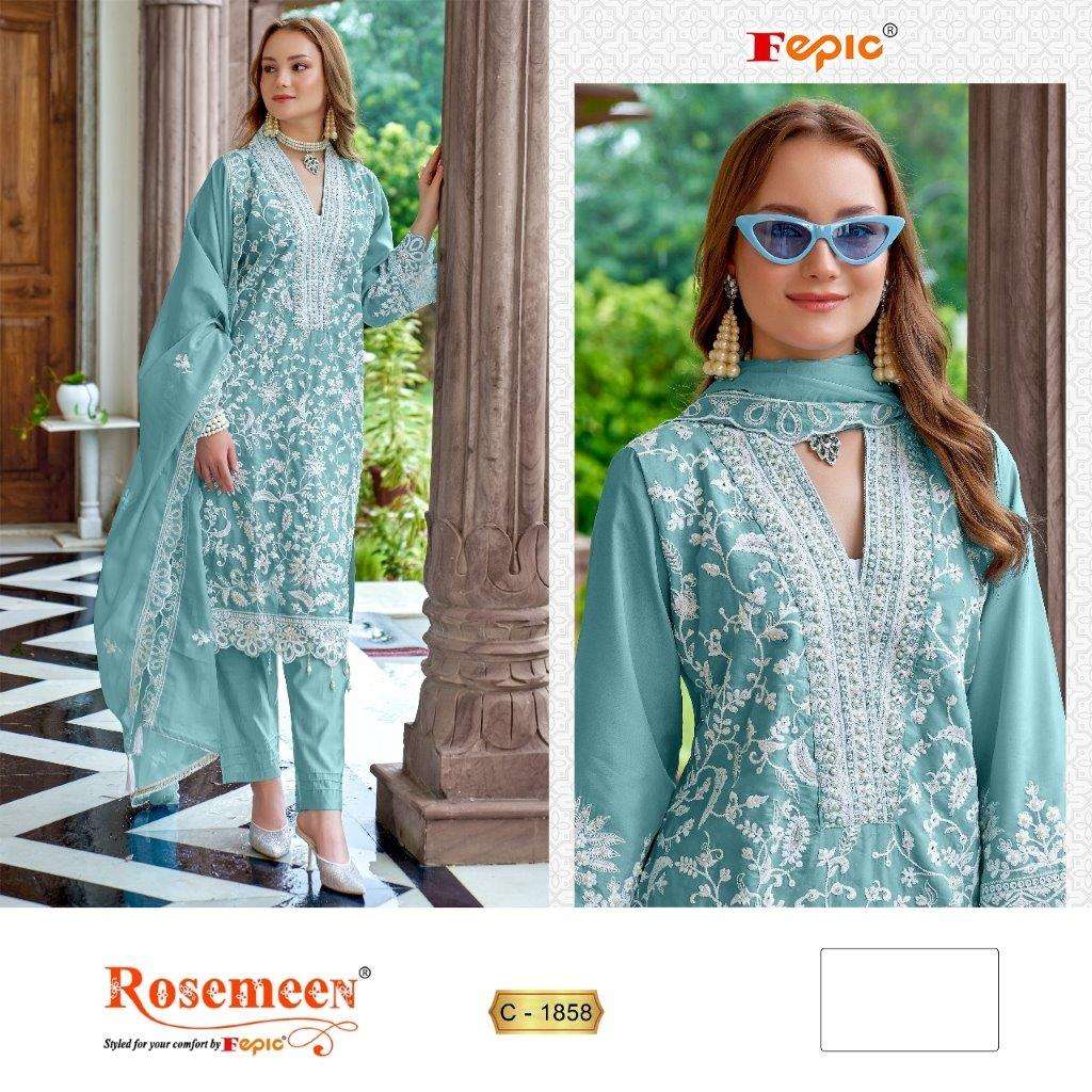 ROSEMEEN C-1858 COLOURS BY FEPIC DESIGNER ORGANZA EMBROIDERY DRESSES