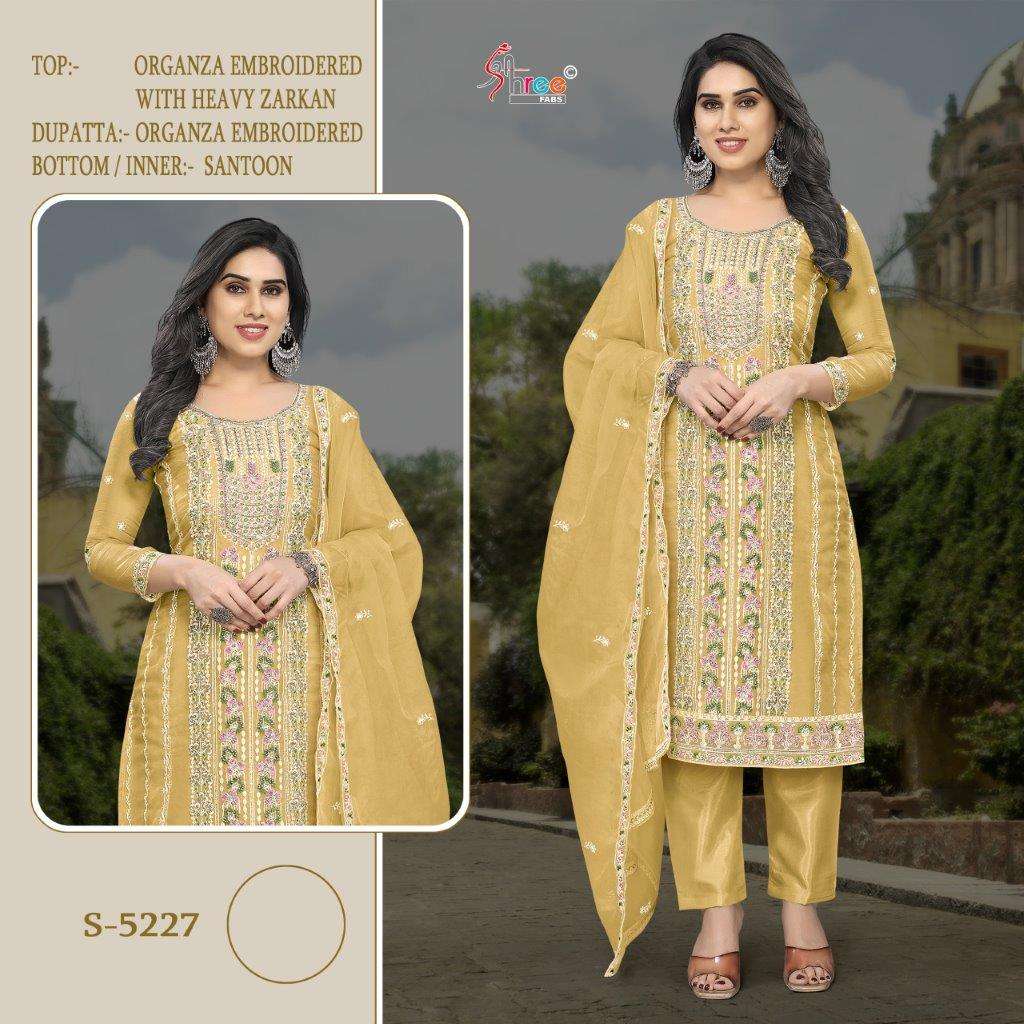 S-5227 COLOURS BY SHREE FABS DESIGNER ORGANZA SILK EMBROIDERY PAKISTANI DRESSES