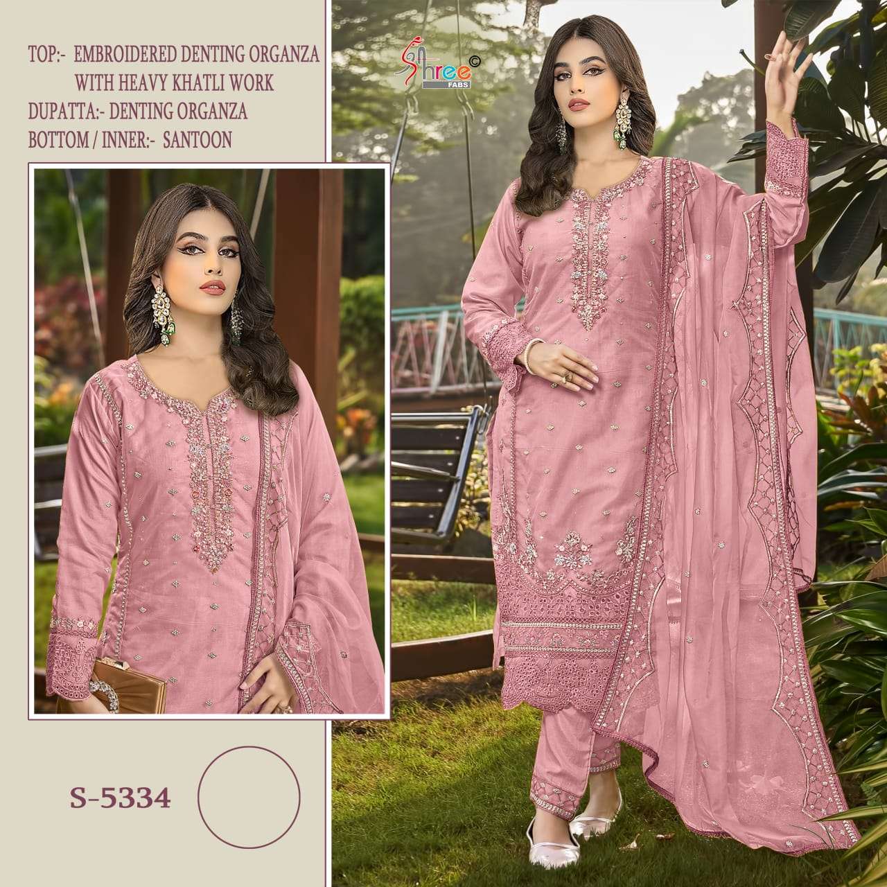 S-5334 COLOURS BY SHREE FABS DESIGNER ORGANZA EMBROIDERY PAKISTANI DRESSES