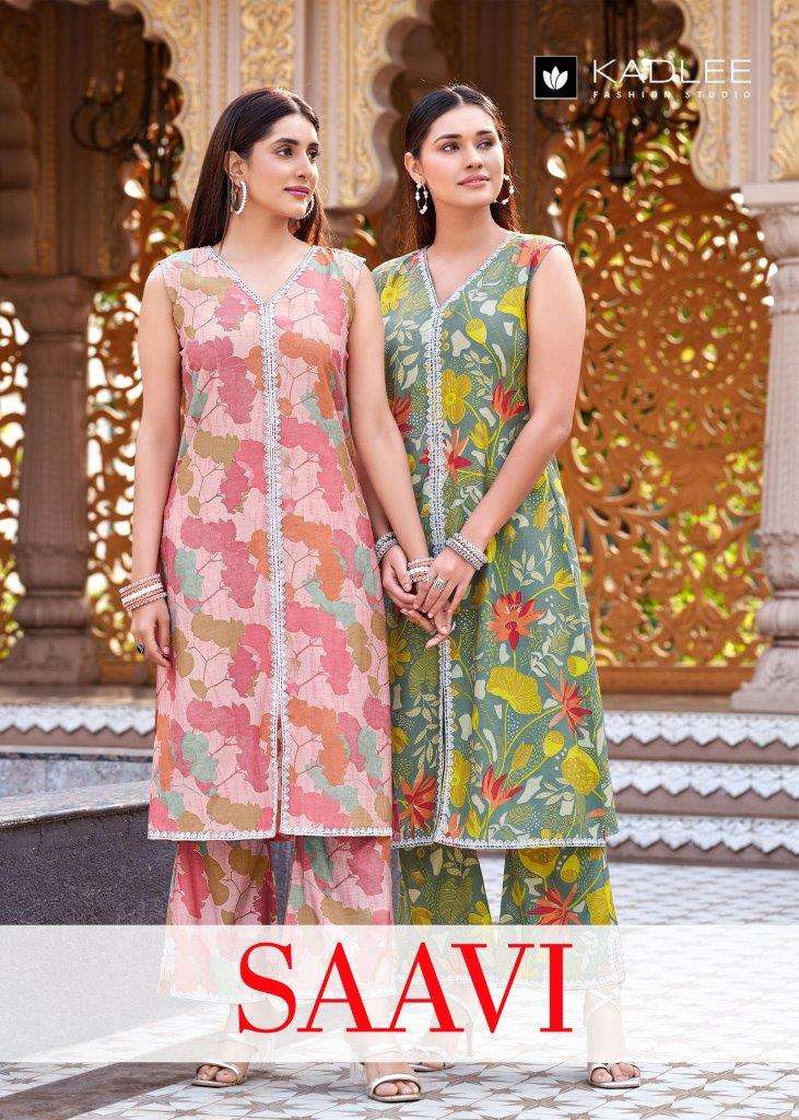 SAAVI BY KADLEE 1001 TO 1006 SERIES FANCY RAYON WEAVING PRINT DRESSES