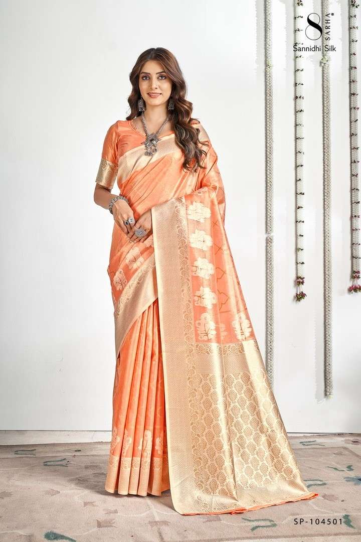 SANNIDHI BY SARHA 104501 TO 104506 SERIES PURE TISSUE SILK SAREES - 00004