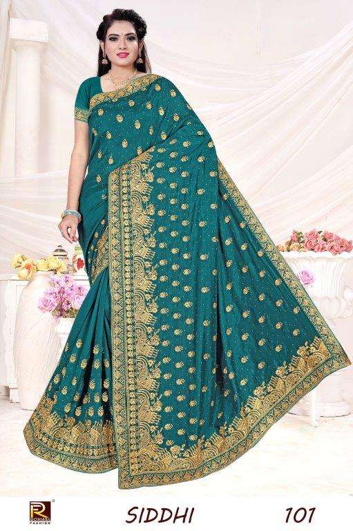 SIDDHI BY RONISHA FASHION 101 TO 106 SERIES PURE FANCY VICHITRA EMBROIDERY SAREES 