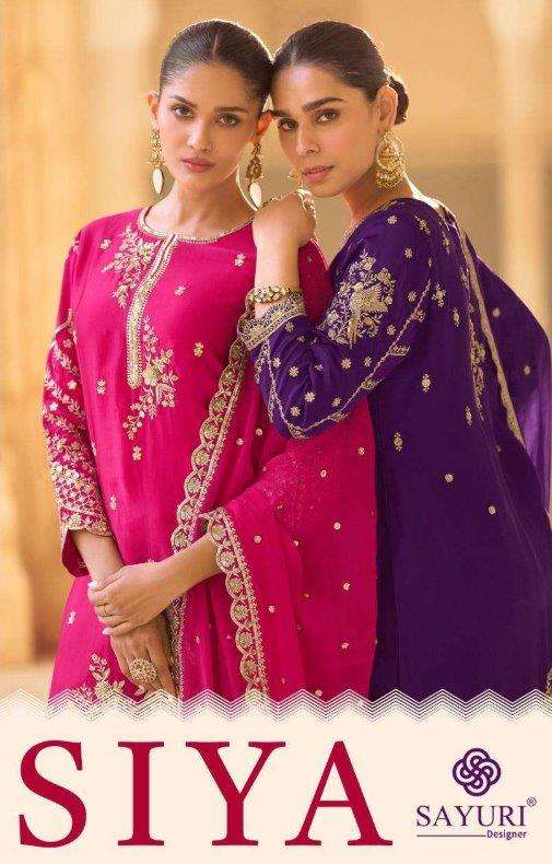 SIYA BY SAYURI 5757 TO 5759 SERIES HEAVY DESIGNER SILK EMBROIDERED DRESSES