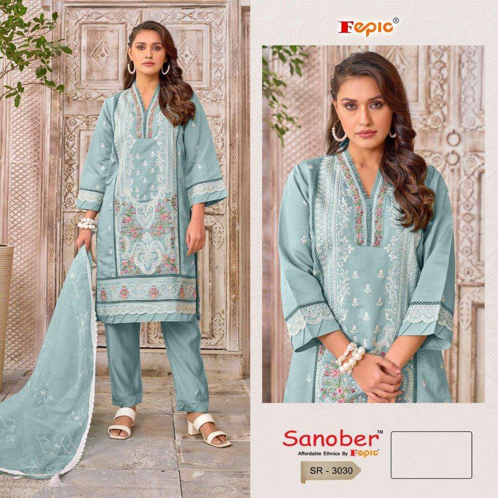 SR-3030 COLOURS BY FEPIC DESIGNER ORGANZA EMBROIDERED PAKISTANI DRESSES