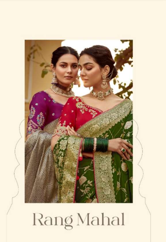 SUNEHRI RANG MAHAL BY KIMORA 1501 TO 1511 SERIES PURE FANCY EMBROIDERY SAREES 