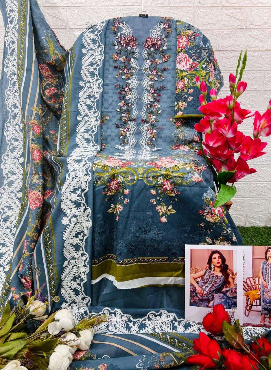 TAJ 575-576 BY TAJ CREATIONS DESIGNER HEAVY COTTON PRINT EMBROIDERY DRESSES