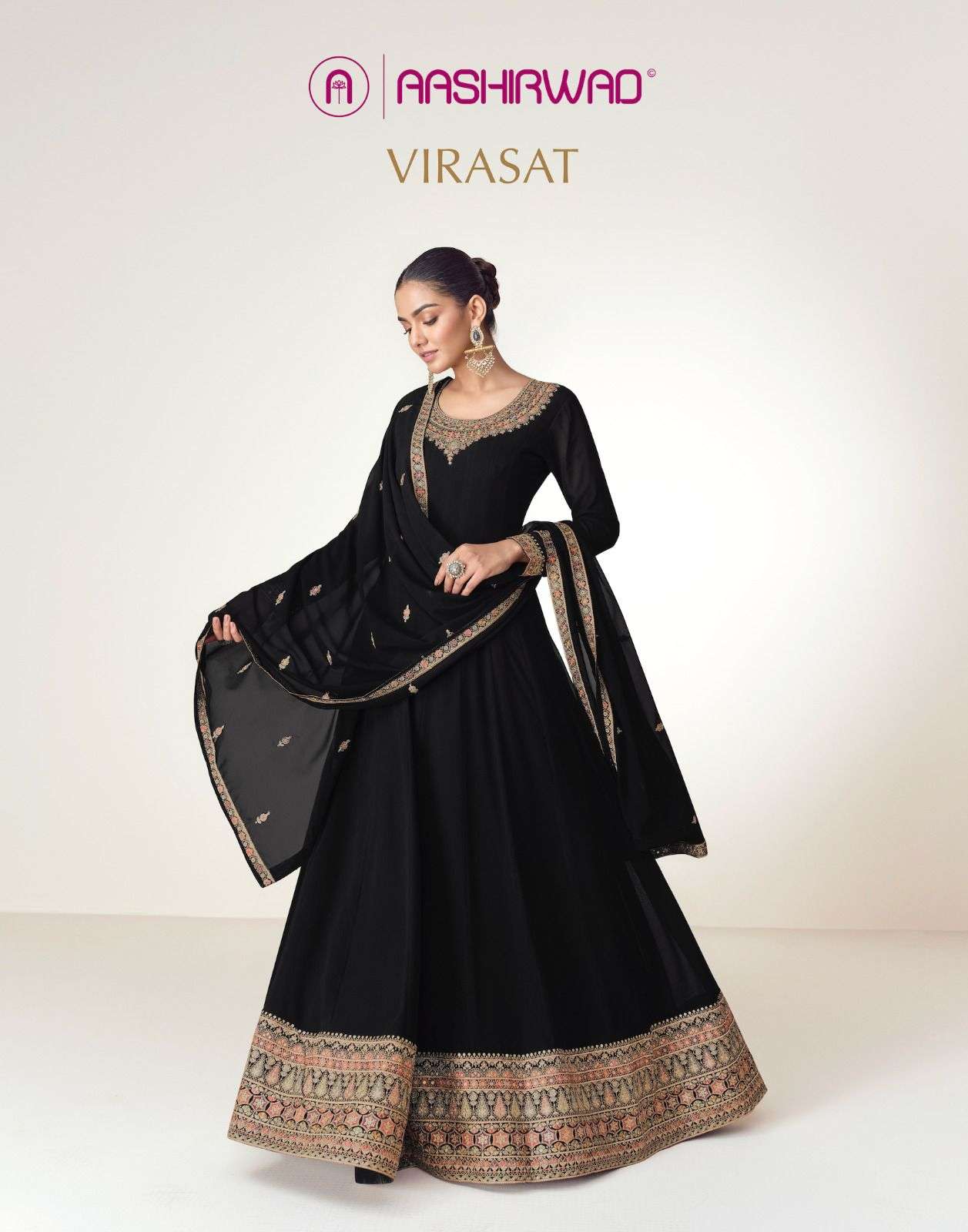 VIRASAT BY AASHIRWAD CREATION 10128 TO 10131 SERIES REAL GEORGETTE DRESSES