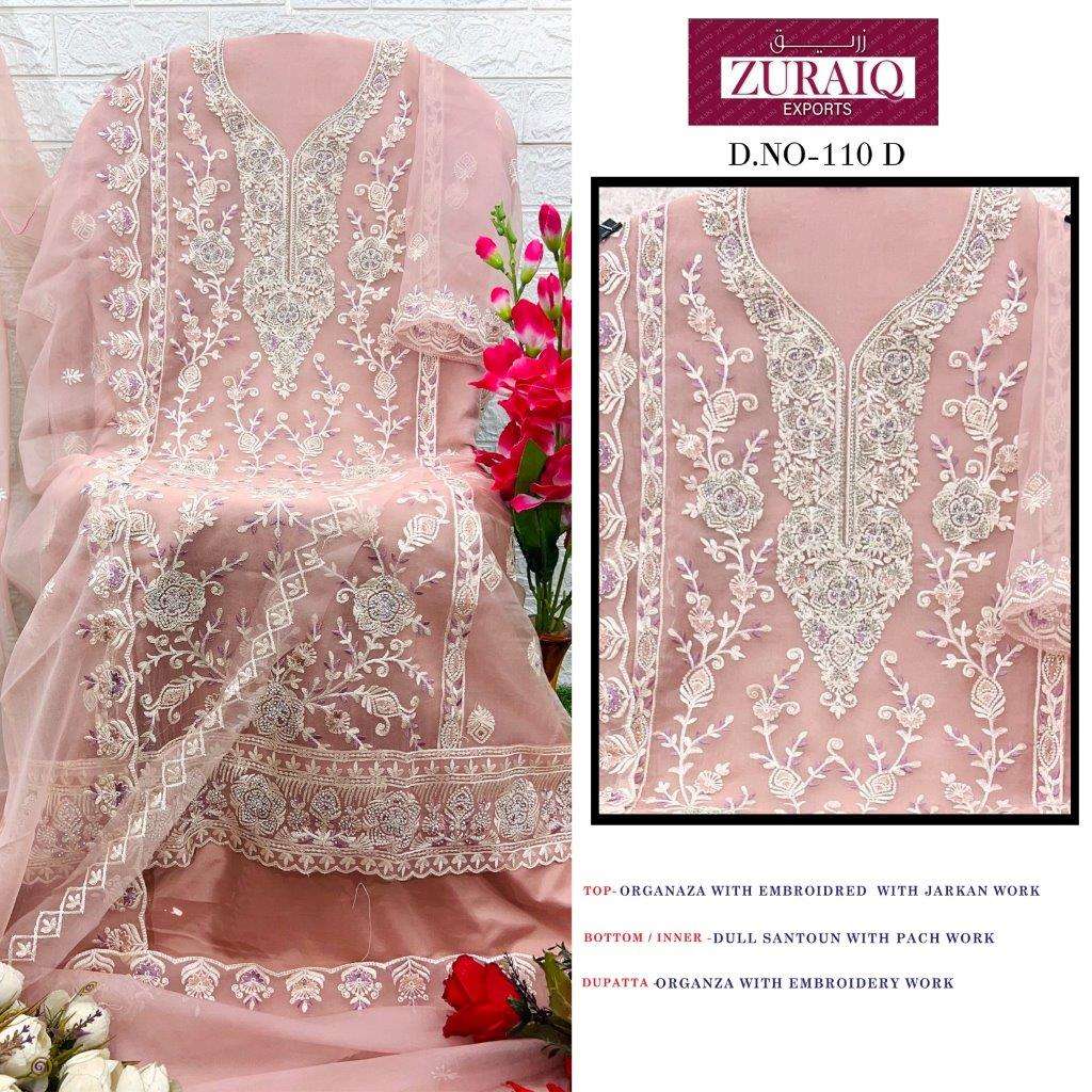 Z-110 COLOURS BY ZURAIQ DESIGNER FANCY ORGANZA HEAVY EMBROIDERY DRESSES