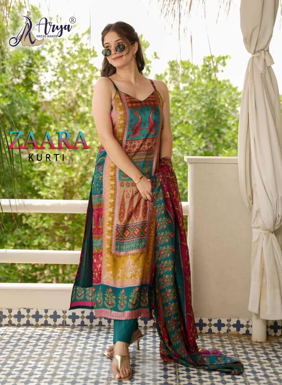 ZAARA BY ARYA DRESS MAKER DESIGNER FANCY HEAVY MUSLIN PRINT DRESSES