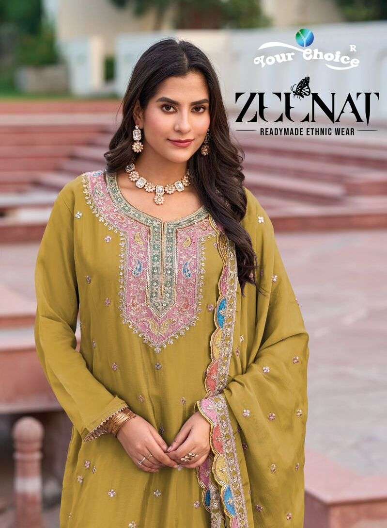 ZEENAT BY YOUR CHOICE 1001 TO 1005 SERIES HEAVY CHINON PREMIUM DRESSES