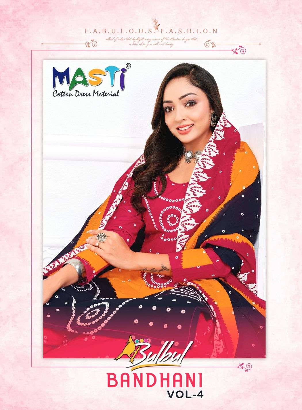 BULBUL BANDHANI VOL-04 BY MASTI COTTON 4001 TO 4010 SERIES PURE COTTON PRINTED DRESSES-00015