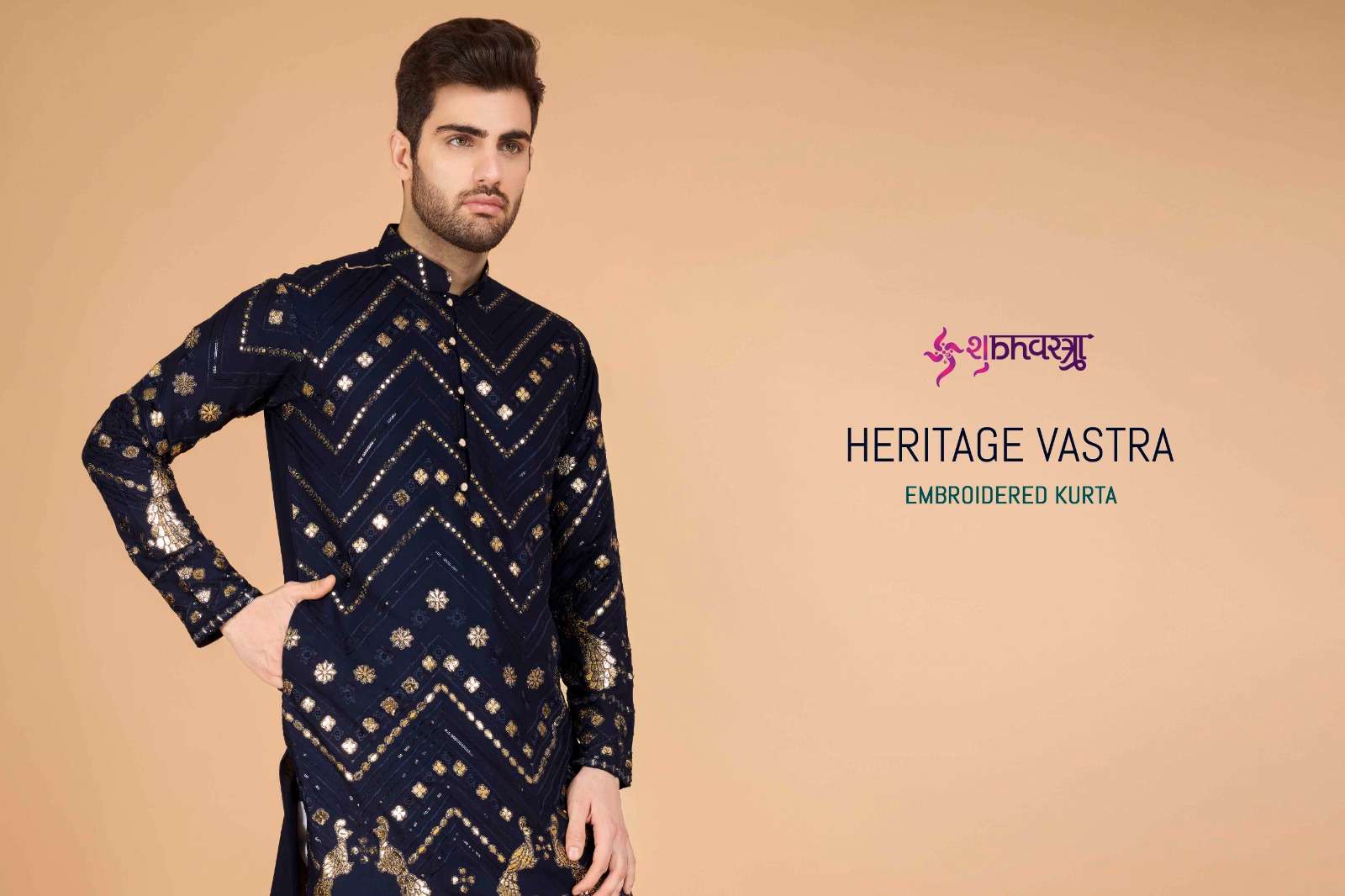 HERITAGE VASTRA BY SHUBHAKALA 61071 TO 61076 SERIES PURE VISCOSE MENS KURTA-00278
