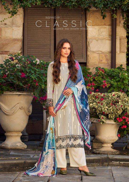 MAHAM BY THE HERMITAGE SHOP 301 TO 306 SERIES PURE JAM SATIN PRINTED PAKISTANI DRESSES-00011