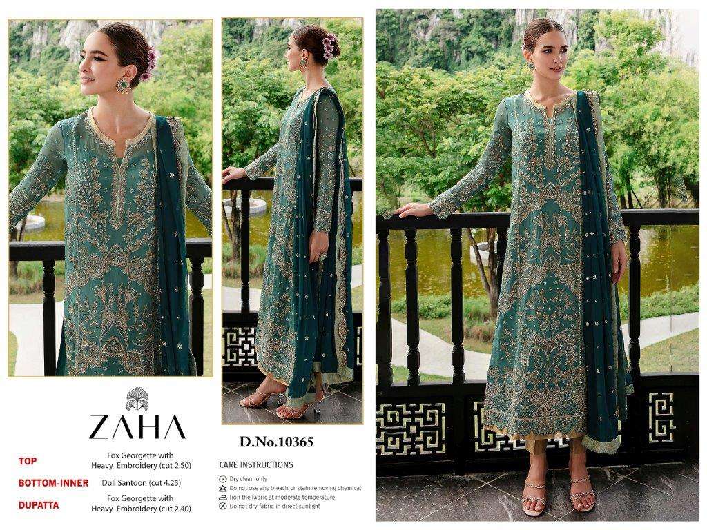 ZAHA 10365 BY ZAHA DESIGNER GEORGETTE EMBROIDERED PAKISTANI DRESS-00062