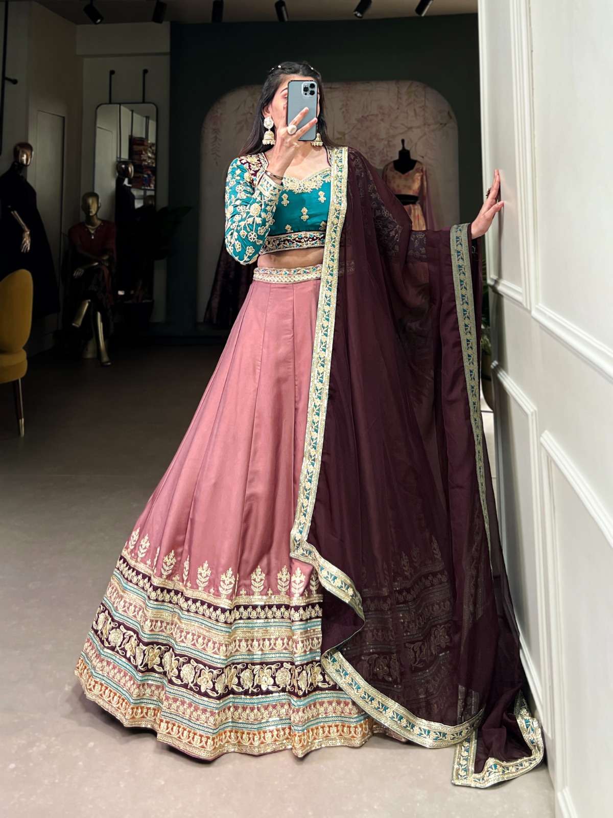 1425 COLOUR BY ALSIWHOLESALE DESIGNER PURE SILK EMBROIDERY LEHENGA-00195
