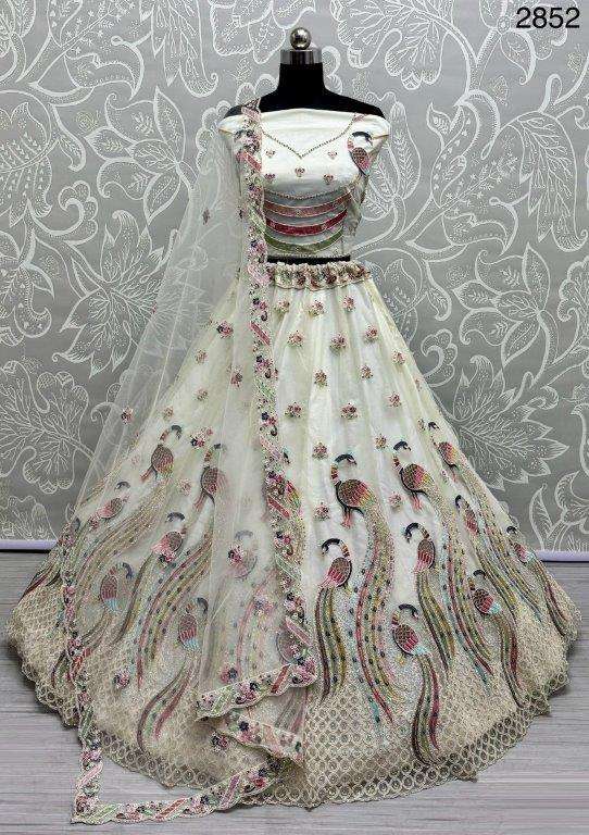 2852 HIT COLOUR BY ASLIWHOLESALE DESIGNER PURE NET EMBROIDERY LEHENGAS-00130