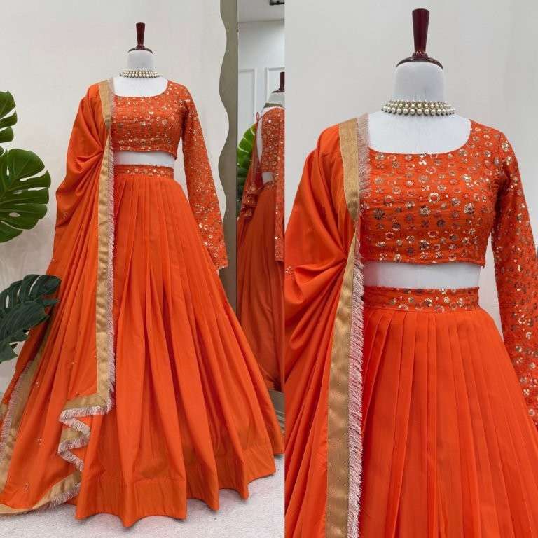 343 HIT COLOUR BY ASLIWHOLESALE DESIGNER PURE SILK LEHENGA-00246