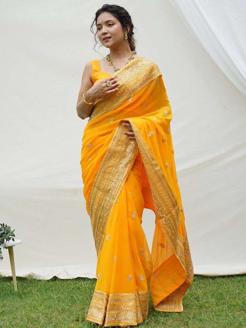 355 COLOUR BY ASLIWHOLESALE DESIGNER PURE GEORGETTE SAREES-00285