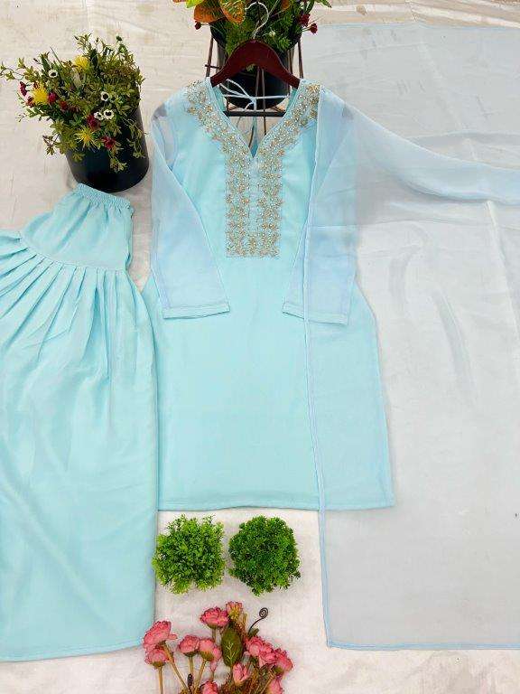 5252 HIT COLOUR BY ASLIWHOLESALE DESIGNER PURE FAUX GEORGETTE EMBROIDERY DRESSES-00262