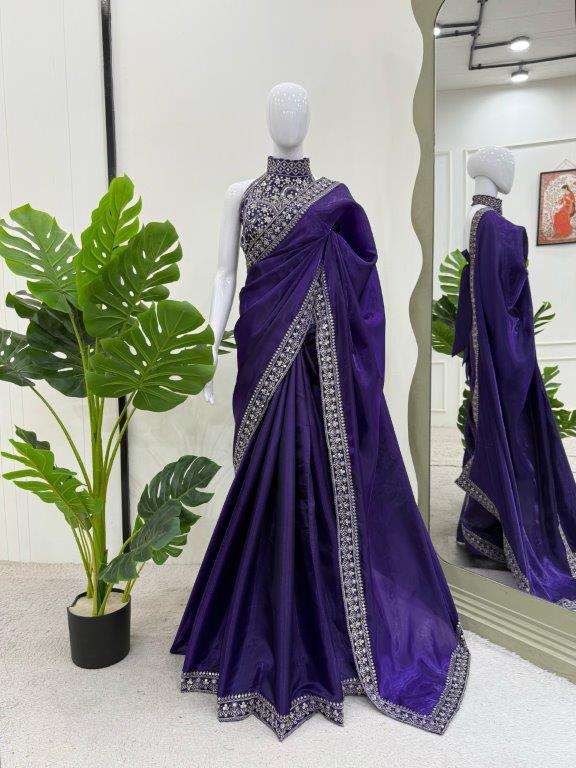 580 HIT COLOUR BY ASLIWHOLESALE DESIGNER PURE JIMMY CHOO EMBROIDERY SAREES-00241