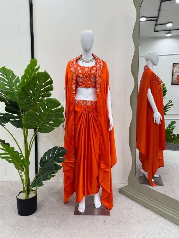 5859 HIT COLOUR BY ASLIWHOLESALE DESIGNER PURE SATIN SILK DRESS-00242