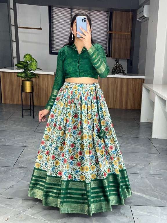 6159 COLOURS BY ASLIWHOLESALE FANCY DESIGNER SOFT COTTON SILK LEHENGAS