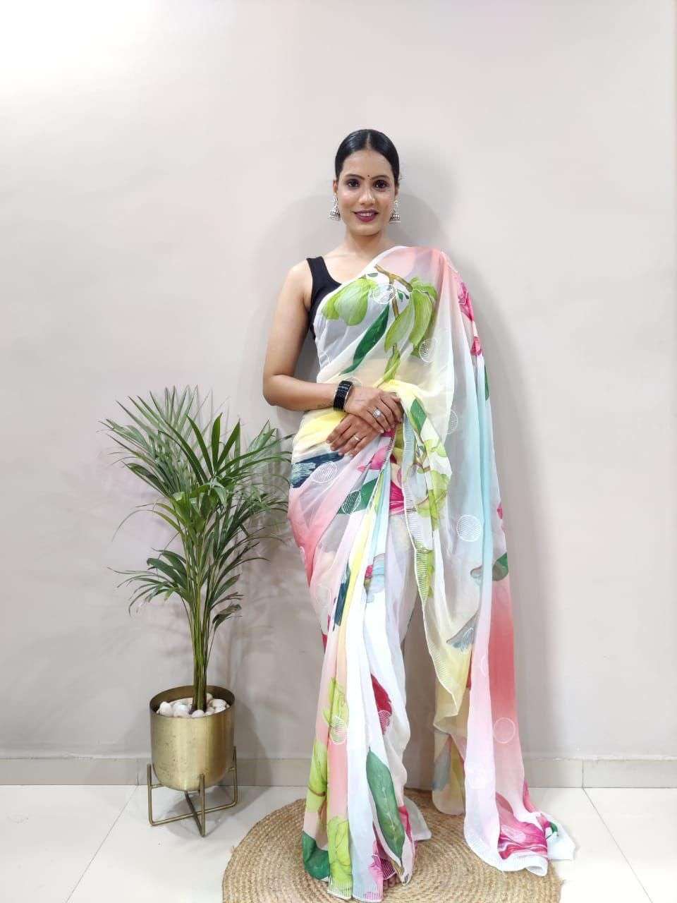 663 HIT DESIGN BY ASLIWHOLESALE DESIGNER PURE GEORGETTE PRINTED SAREES-00284