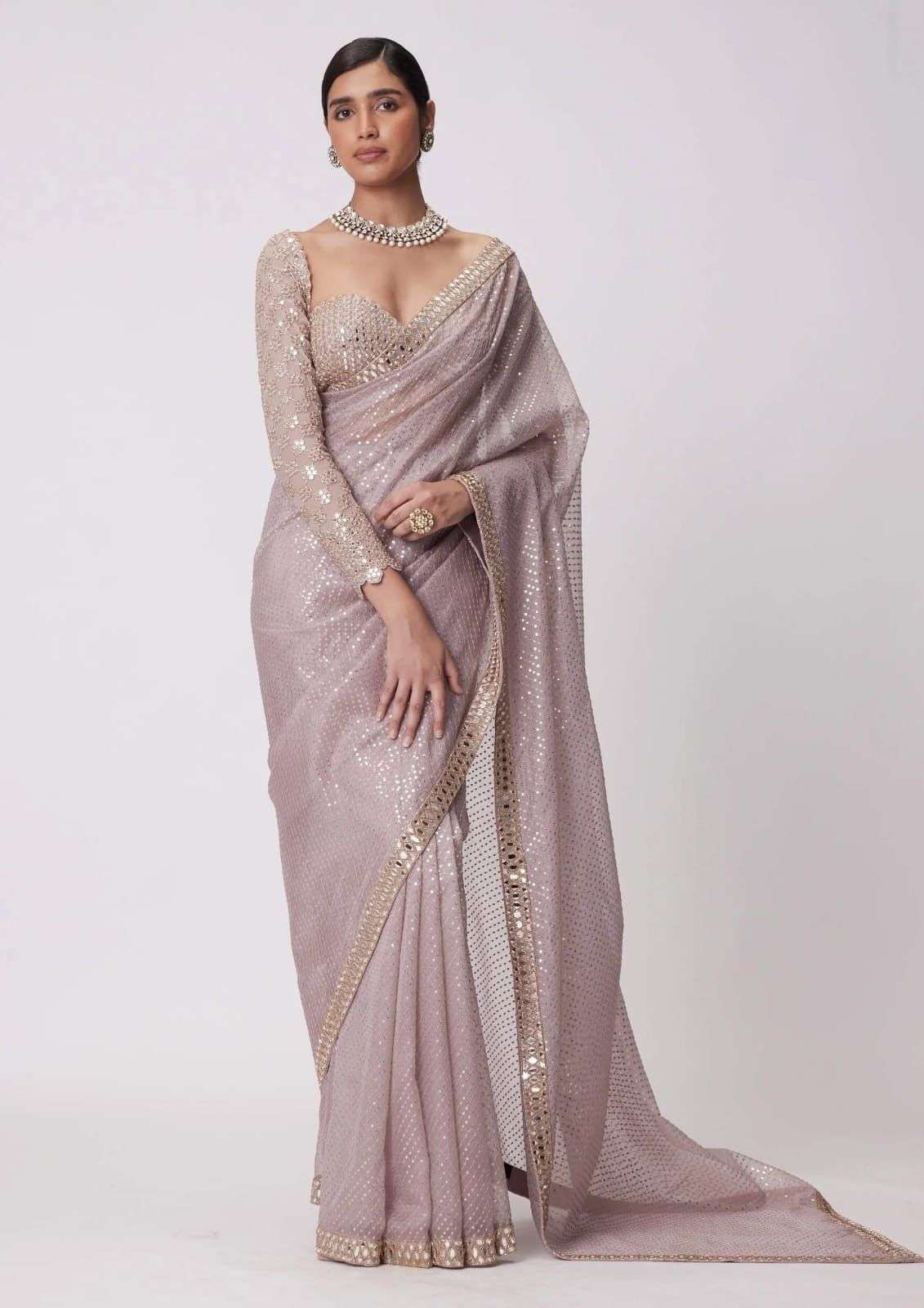 695 COLOUR BY ASLIWHOLESALE DESIGNER PURE FAUX GEORGETTE  EMBROIDERY SAREES-00285