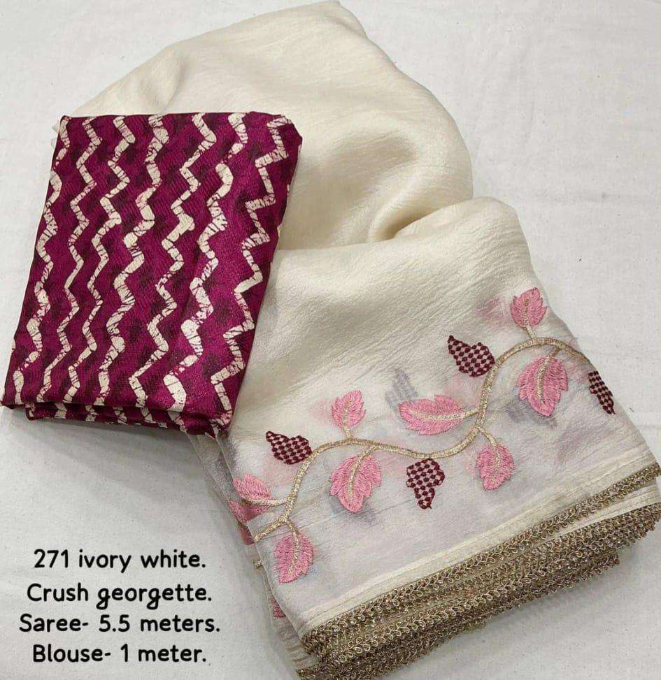 875 HIT DESIGN BY ASLIWHOLESALE DESIGNER PURE CRUSH GEORGETTE PRINTED SAREES-00284