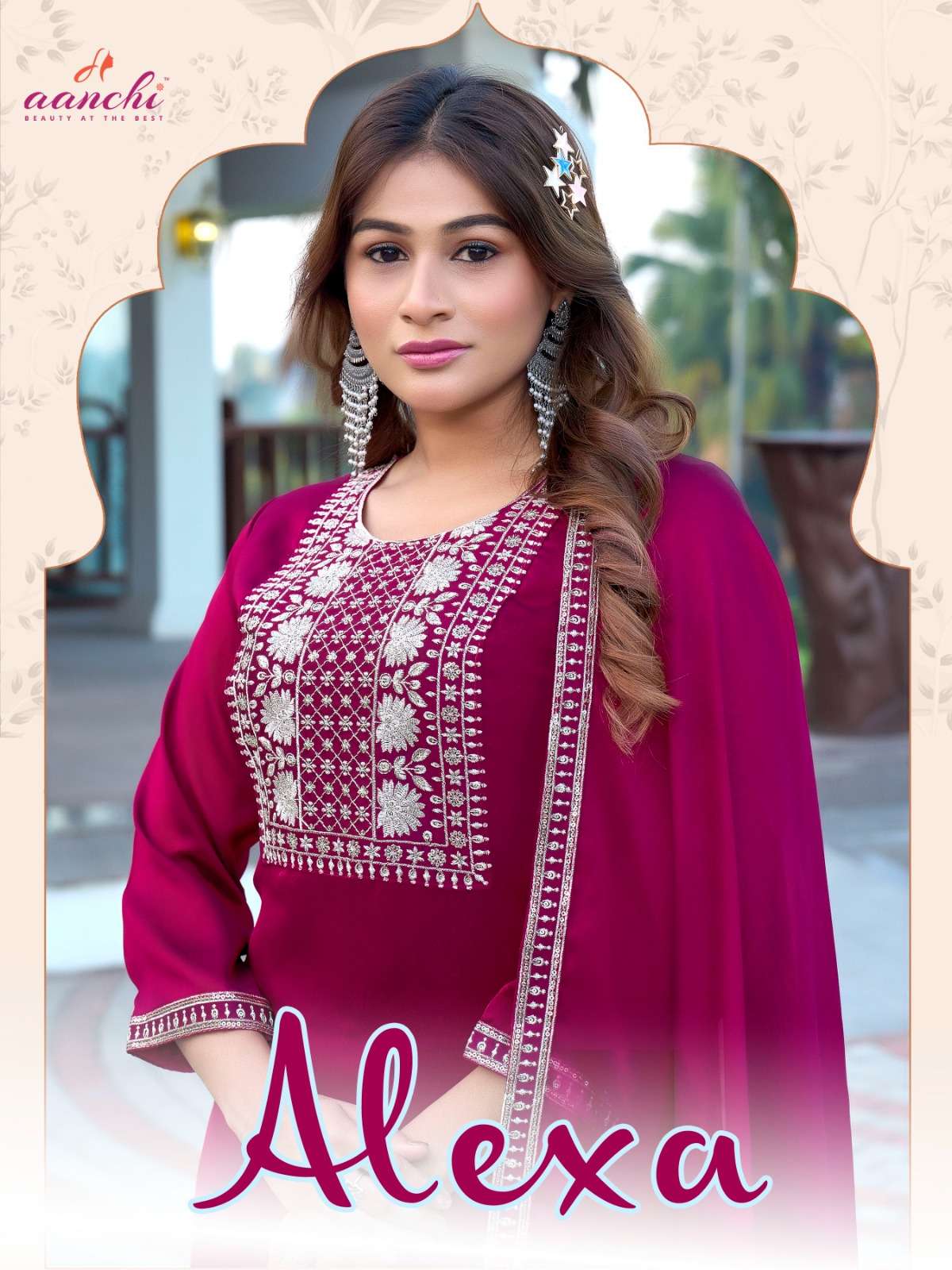 AANCHI ALEXA PURE RANGOLI SILK EMBROIDERY DRESSES-00286