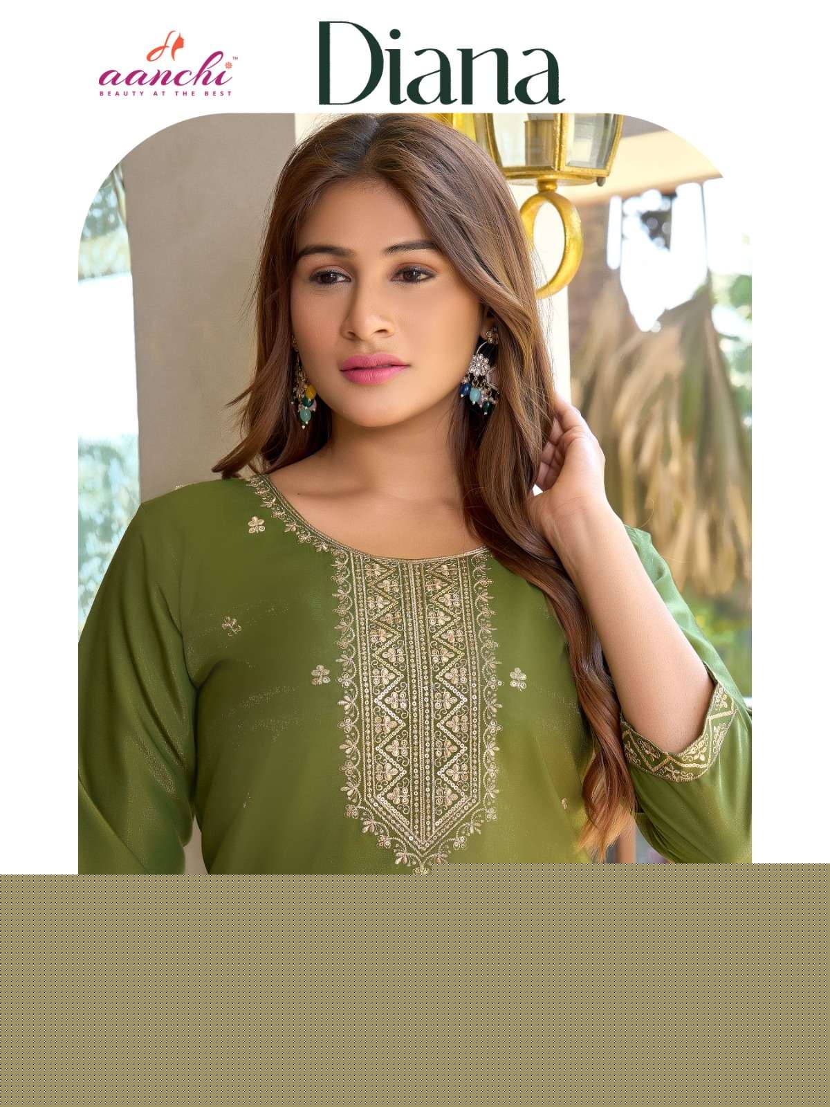 AANCHI DIANA 1001 TO 1004 SERIES PURE ROMAN SIMMER EMBROIDERY KURTIAS-00286