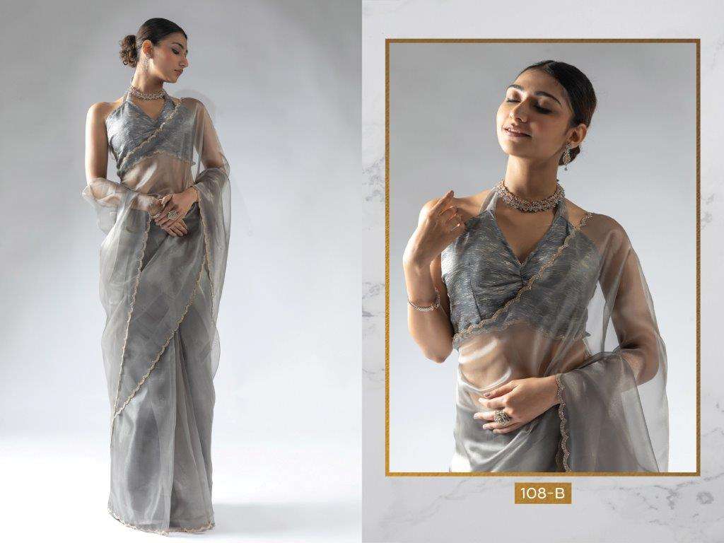 AKSHAYA 108 NX 108-A TO 108-G AERIES PURE ORGANZA WORK SAREES-00137