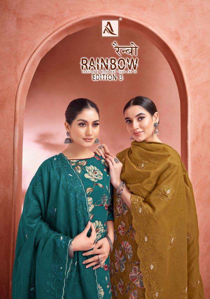 ALOK SUIT RAINBOW VOL-03 1890-001 TO 1890-006 DESIGNER CAMBRIC COTTON DRESSES-00201