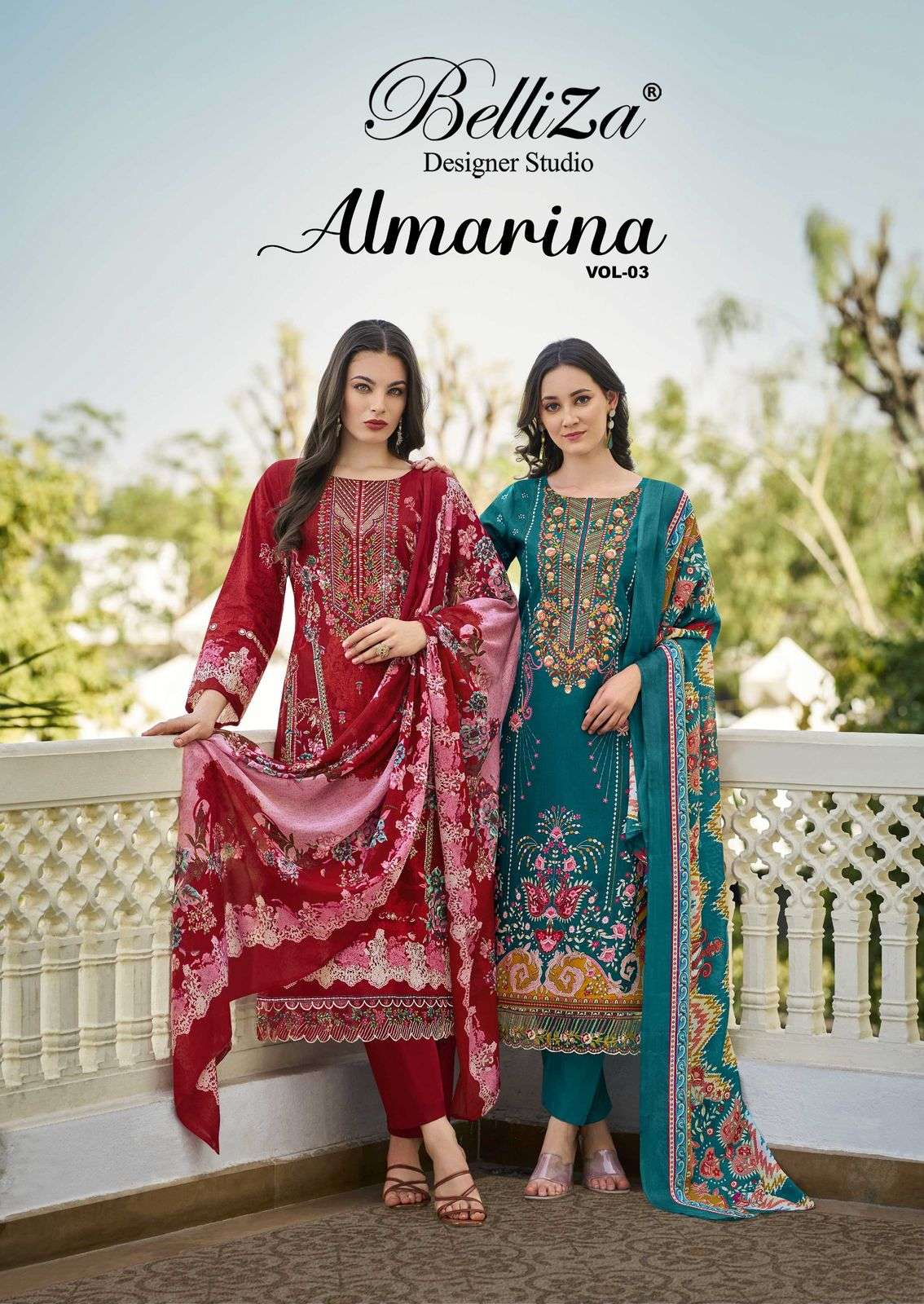 BELLIZA ALMARINA VOL-03 839-001 TO 839-008 SERIES COTTON EMBROIDERY DRESSES-00062